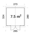 Palmako redskapsbod Dan 2 - 7,5 m² 273 x 280 cm